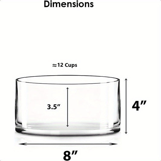 Hand-Blown Crystal Clear Glass Cylinder Vase 4\